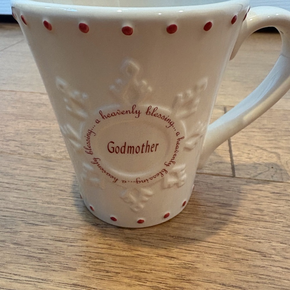 Godmother Ceramic Mug with Red Accents